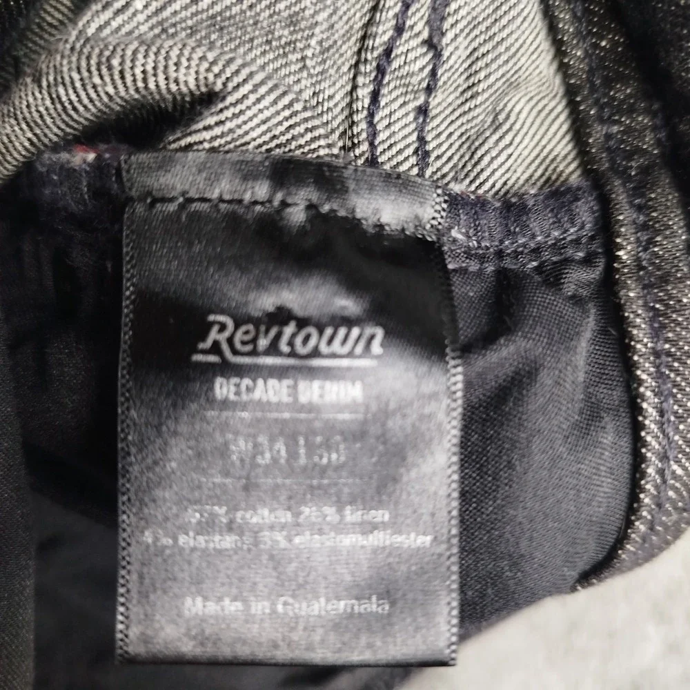 Revtown Jeans Mens Size 34x30‎ Black Selvedge Decade Denim Tapered Stretch